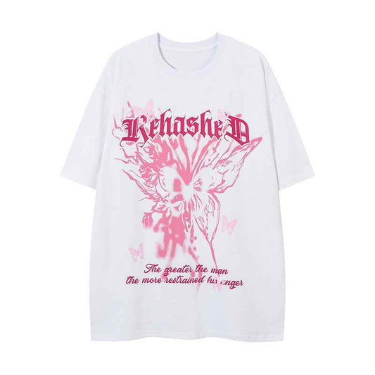 Butterfly Printed Short Sleeve T-shirt For Women MuddyStock