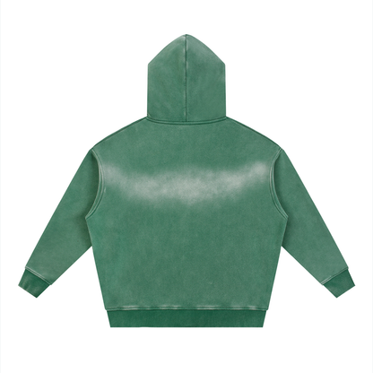 Sunfade Two-way Zipper Boxy Fleece Hoodie For Men | MuddyStock Originals