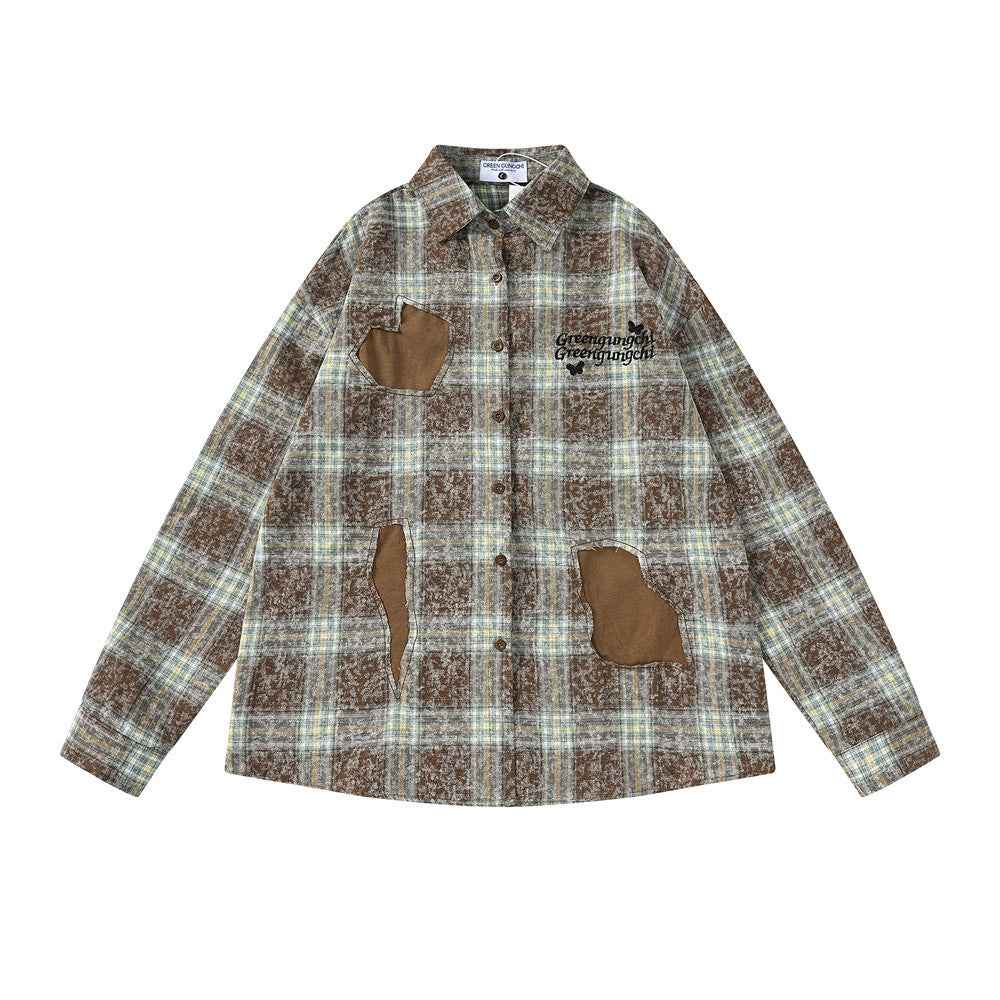 Plaid Long-sleeved Shirt For Women null