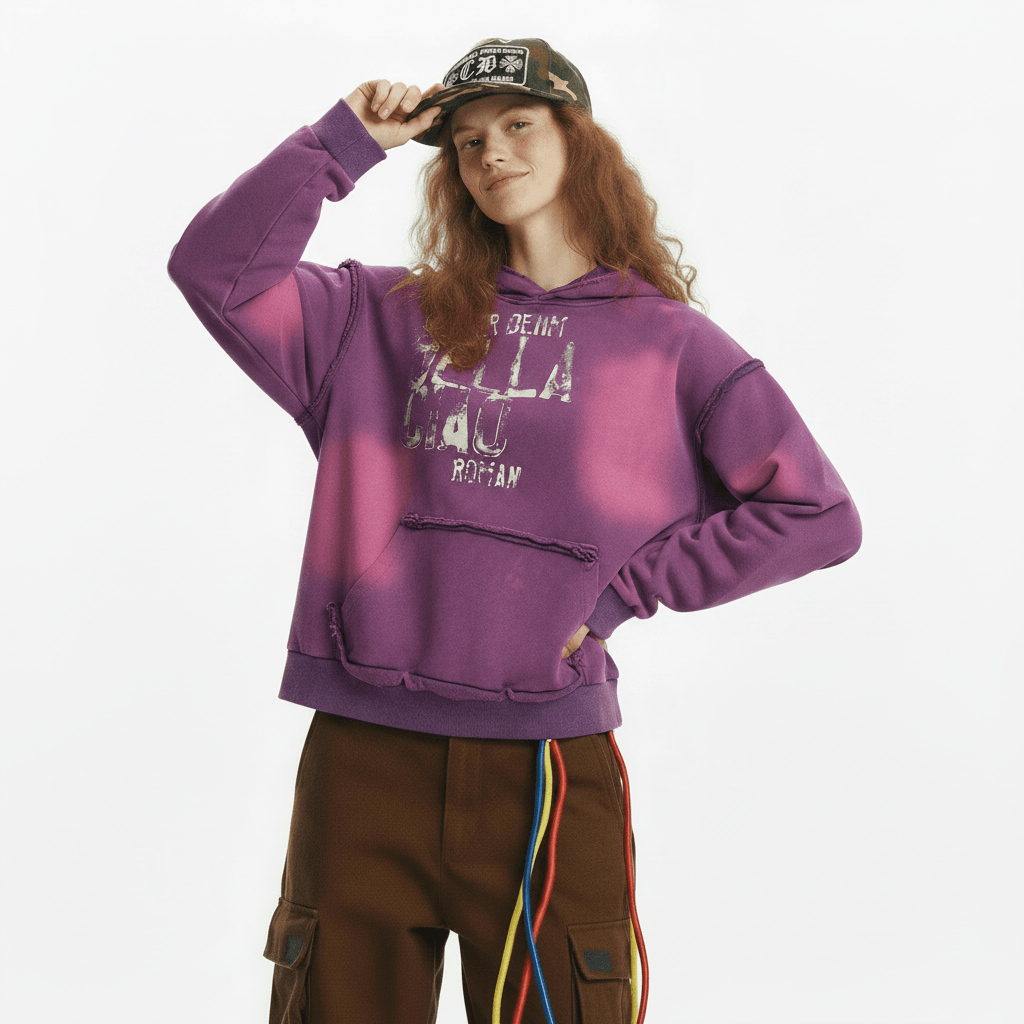 Spray Painting Old Dirty Hoodie For Women null