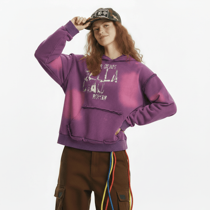 Spray Painting Old Dirty Hoodie For Women null