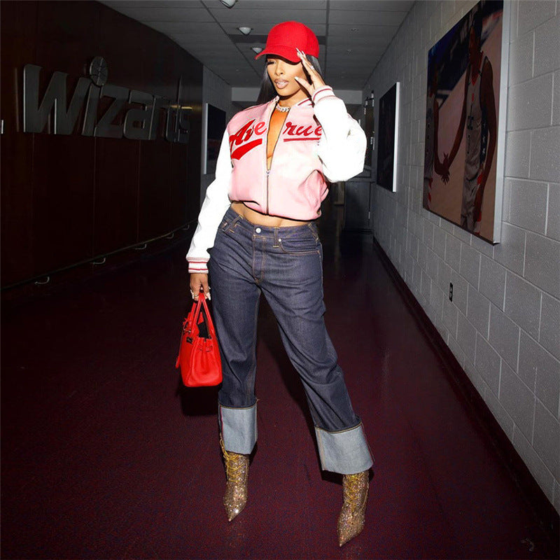 Embroidery Fit Patchwork Jacket For Women MuddyStock