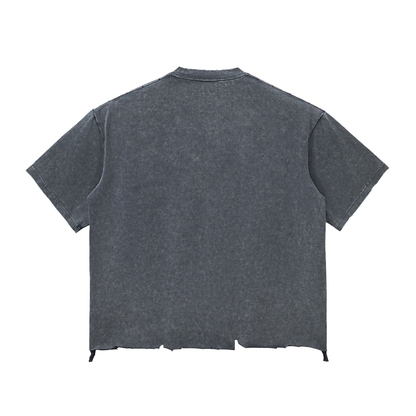 Snow Wash Raw-Hem Boxy T-shirt For Men | MuddyStock Originals