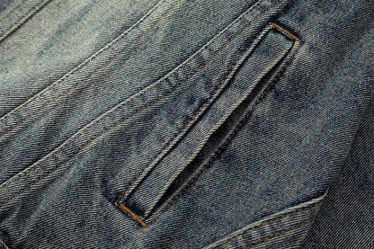 Washed And Worn Denim Clothes Jacket Men's Punk MuddyStock