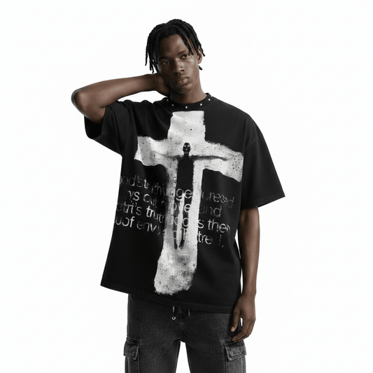 Wear and tear cross shaped short sleeve for men | MuddyStock Originals