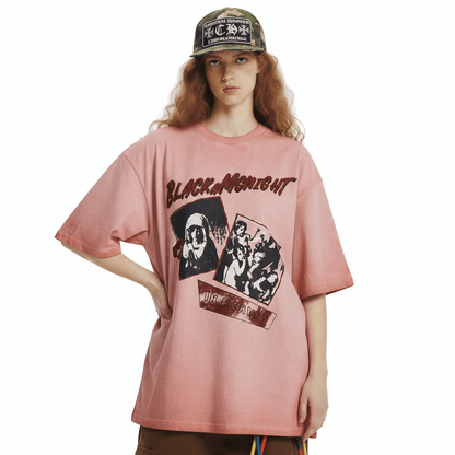 Women's New Character Letter Print Short-sleeved T-shirt null
