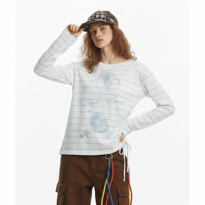 Stripe Jellyfish Print Loose Top for Women | MuddyStock Originals
