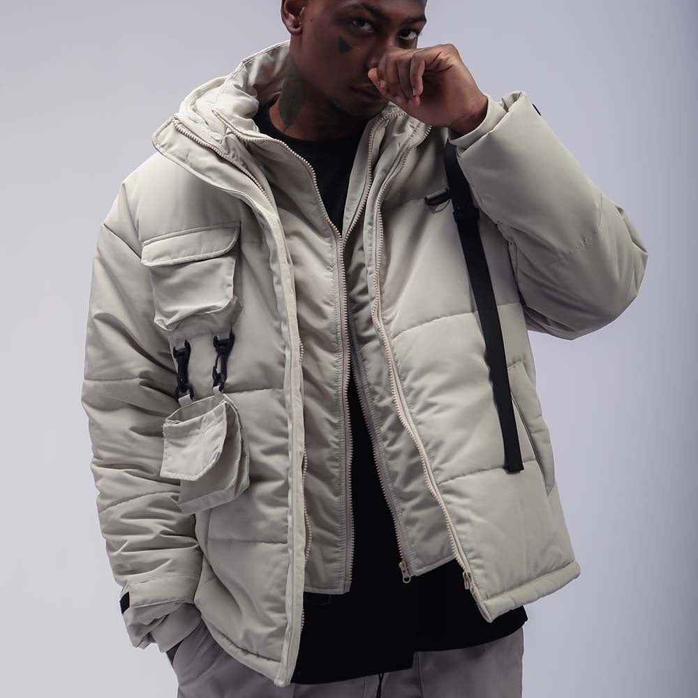 Men's Fake Two Piece Multi Pocket Thickened Jacket MuddyStock