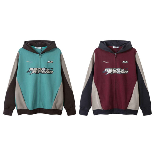 Retro Patchwork Letters Printed Hoodie For Men And Women MuddyStock