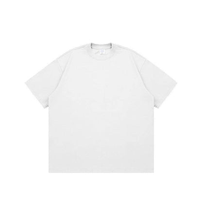 Fashion Solid Color Short Sleeves Tooth white MuddyStock