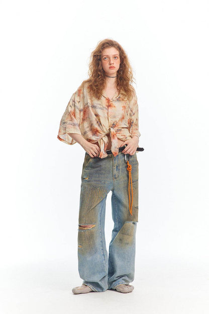 Tie-dyed Short-sleeved Shirt For Men And Women MuddyStock