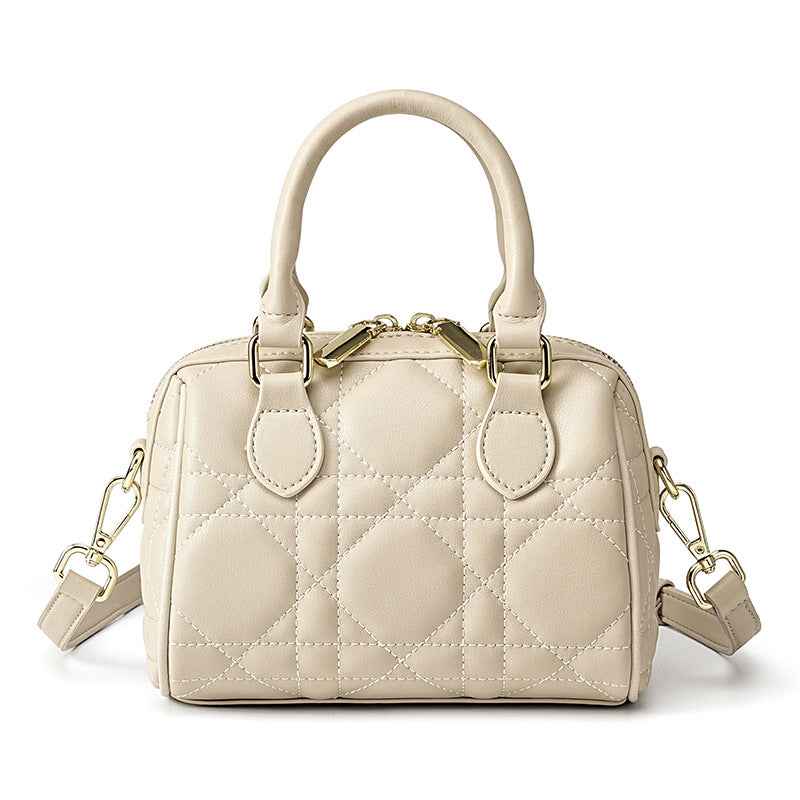 Portable Shoulder Messenger Bag For Women Beige 18x11x14cm