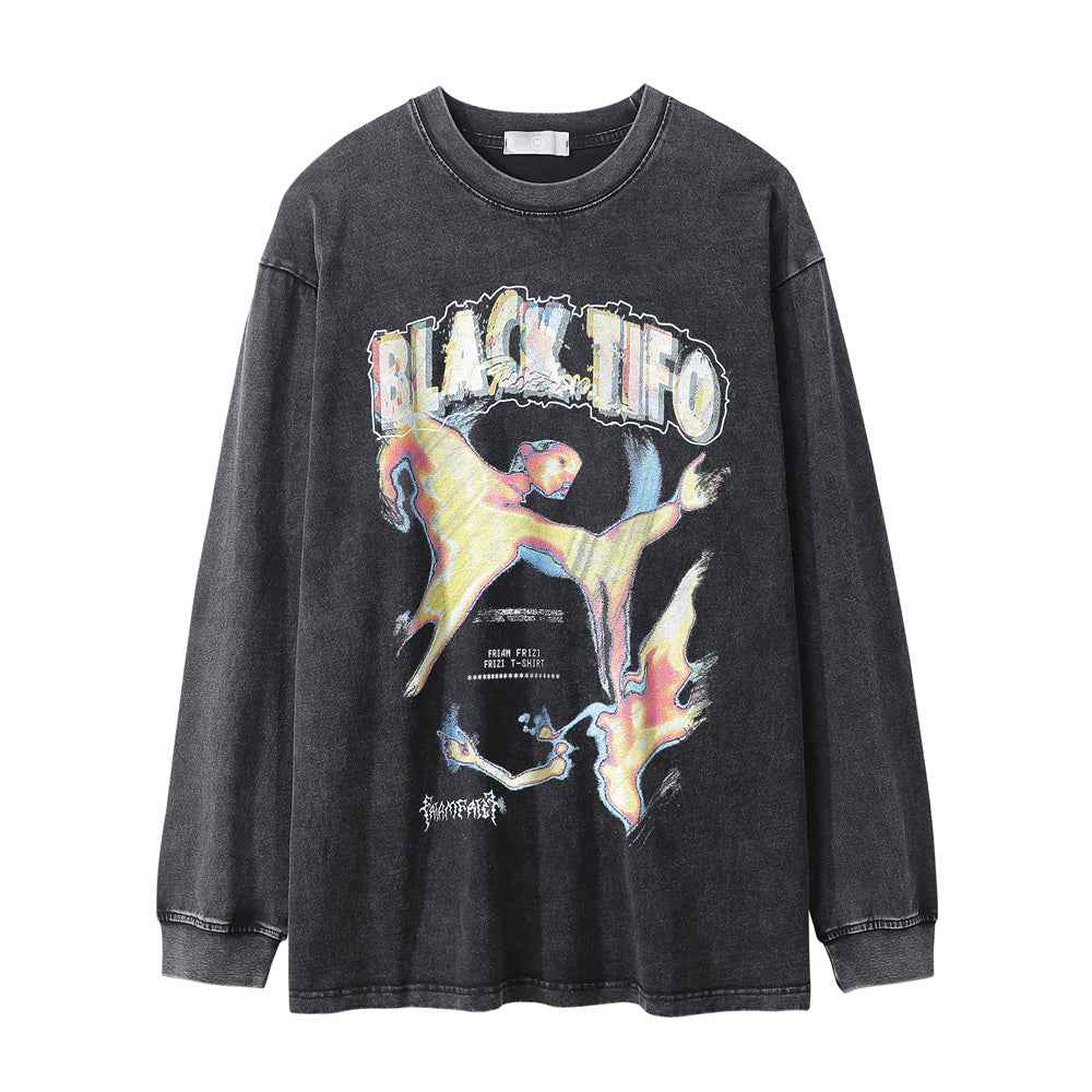 Print Worn Looking Washed-out T-shirt For Men null