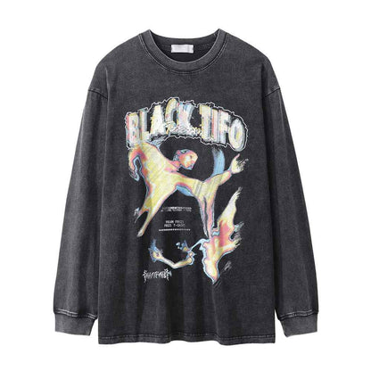 Print Worn Looking Washed-out T-shirt For Men null
