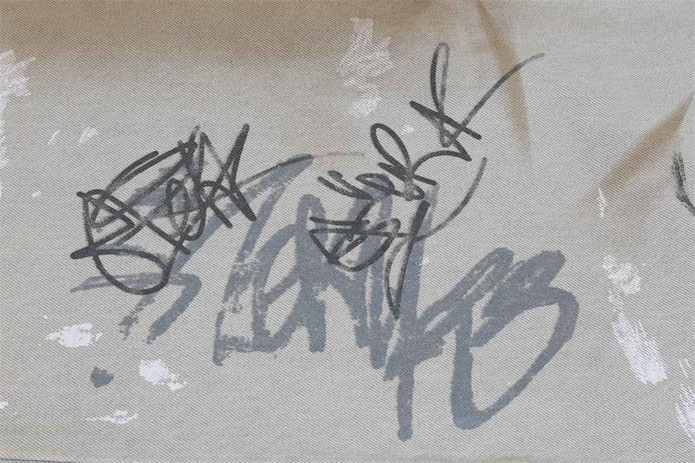 Hand Painted Graffiti Worn Jeans For Men null