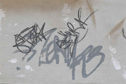 Hand Painted Graffiti Worn Jeans For Men null