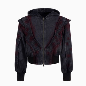 Retro Vintage Tie Dye Short Fit Hoodie And Pants Coat