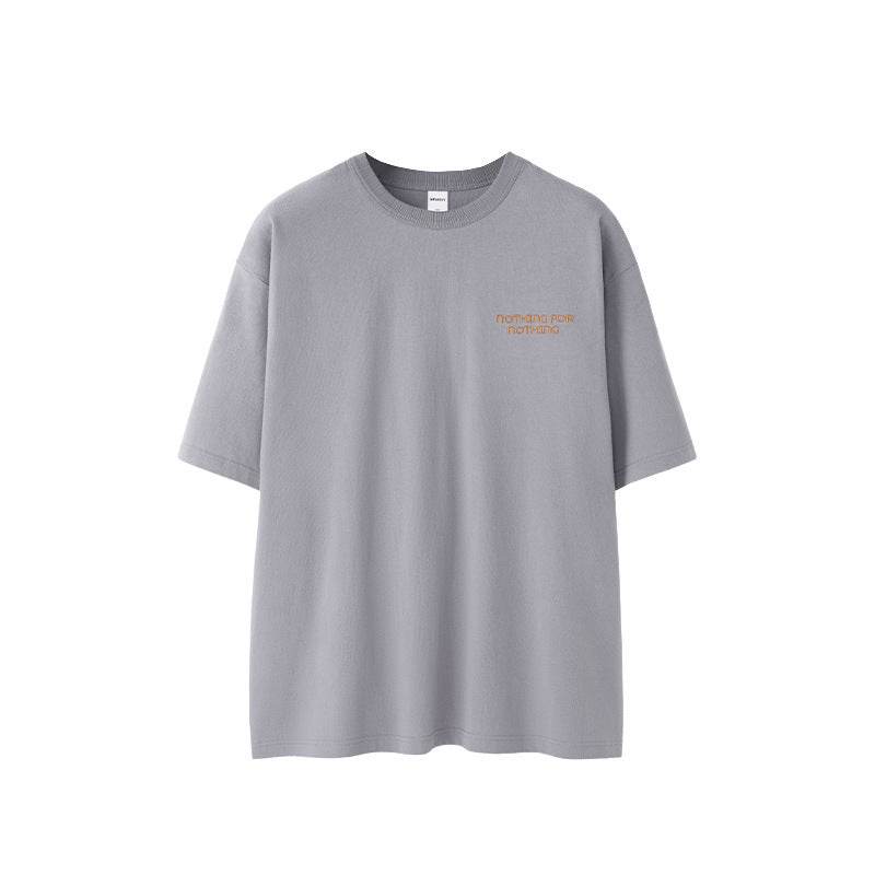 Embroidered T-shirt For Men And Women Gray Blue MuddyStock