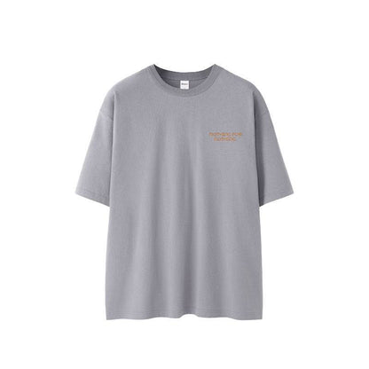Embroidered T-shirt For Men And Women Gray Blue MuddyStock