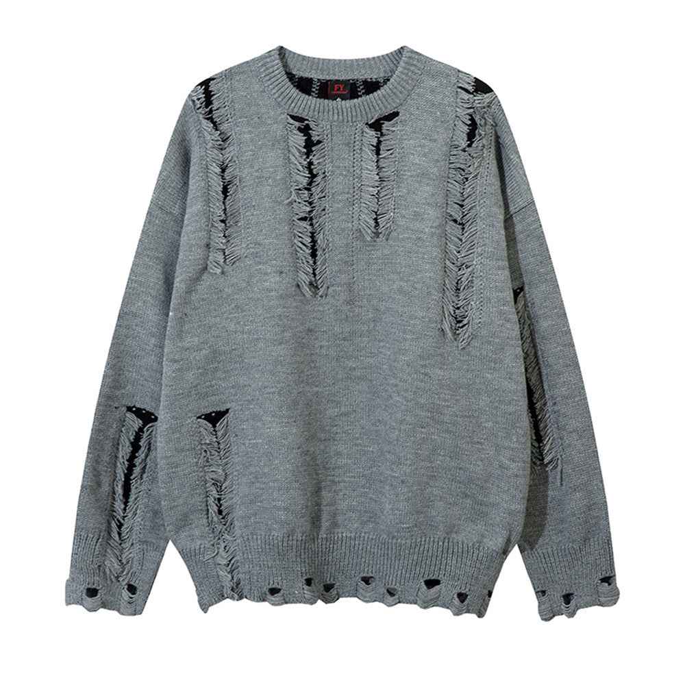 Irregular Damaged Cat Beard Round Neck Sweater For Men And Women MuddyStock All Products