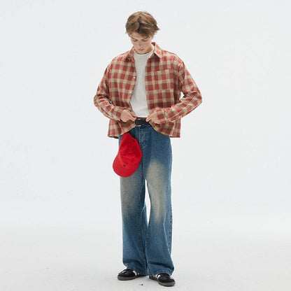 Retro Washed Distressed Jeans For Men MuddyStock