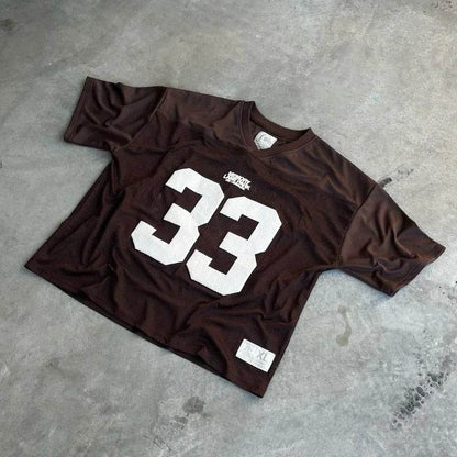 Printed Street Sports T-shirt For Men And Women Brown MuddyStock
