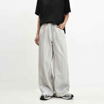 Retro Washed Distressed Draping Jeans For Men And Women MuddyStock