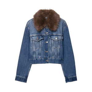 Women's Casual Loose Stylish Design Long Sleeve Denim Jacket Picture Color All Products
