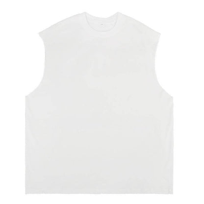 Loose Sleeveless Retro Vest For Men White MuddyStock
