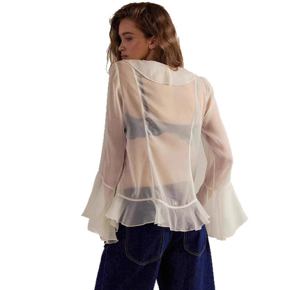 Women's Solid-Color V-Neck Outerwear Top