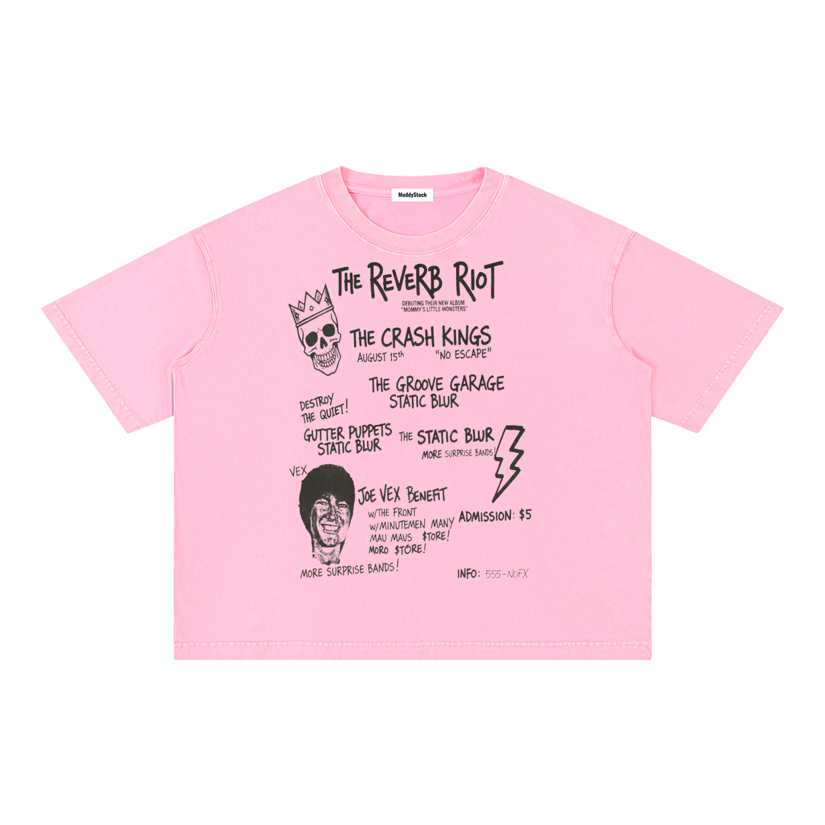 Mineral Wash Boxy Cotton T-Shirt For Men | MuddyStock Originals Rose Pink