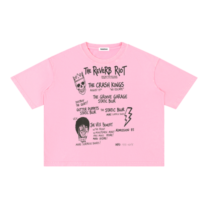 Mineral Wash Boxy Cotton T-Shirt For Men | MuddyStock Originals Rose Pink