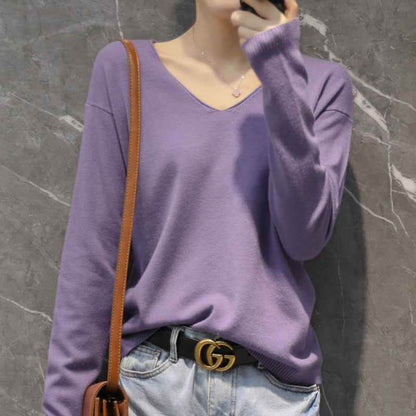 Plus Size Students Slimming Solid Color Top Purple MuddyStock