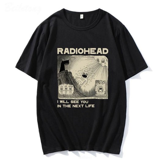 Fun Band Print Pattern Round Neck Short Sleeve Men's MuddyStock