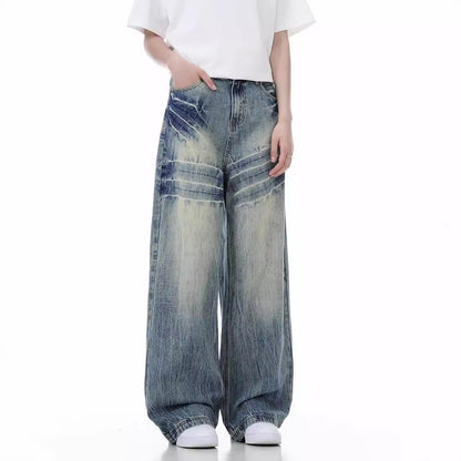 Loose Wide Leg American High Street Jeans For Men And Women All Products
