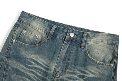 Washed Denim Loose Jeans For Men MuddyStock