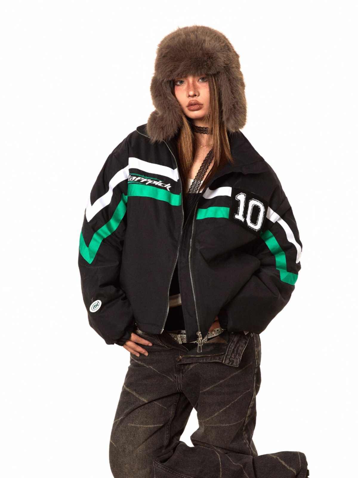 Striped Retro Cotton Coat Puffer Jacket For Women MuddyStock