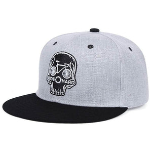 Skull Embroidery Baseball Cap Men's And Women's Embroidery Grey adjustable