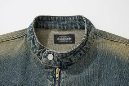American Workwear Stitching Denim Coat For Men And Women MuddyStock