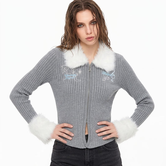 Women's Ribbed Sweater with Double Zipper | MuddyStock Originals