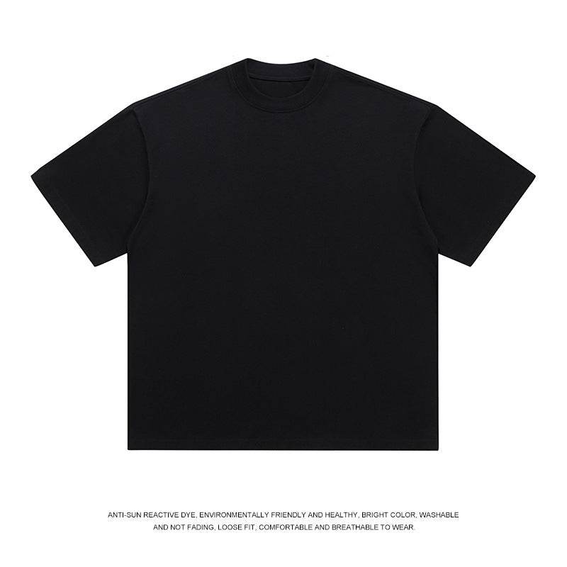 T-shirt Men's Loose Solid Color Bottoming Shirt Black MuddyStock