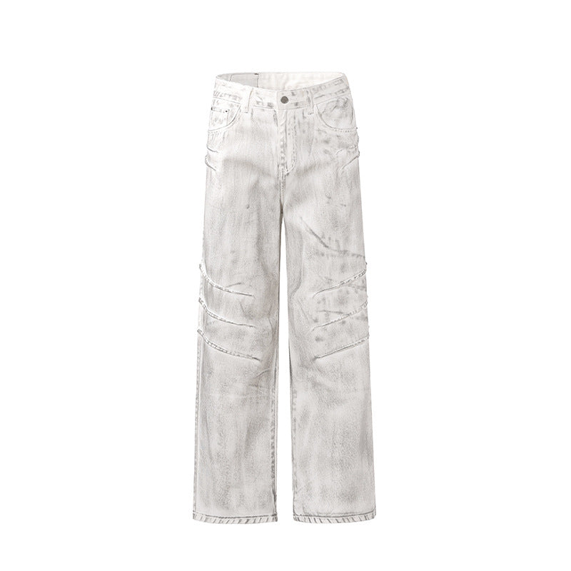 Men's Retro White Jeans MuddyStock