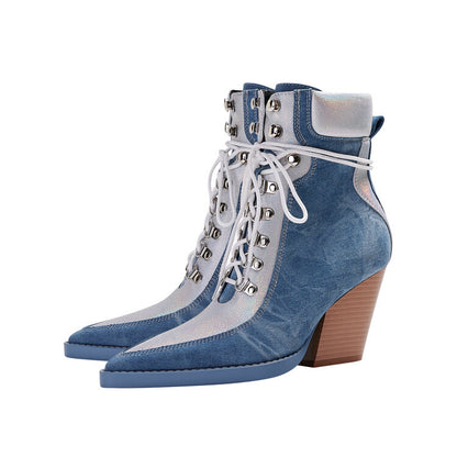 Women's Fashion Vintage Denim Boots Cowboy