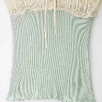 Sleeveless Spliced Camisole Top For Women