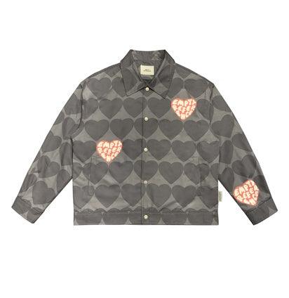 Tide Printed Lapel Jacket For Men Dark grey null