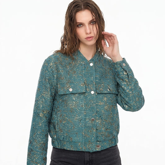 Jacquard patterned jacket for women | MuddyStock Originals