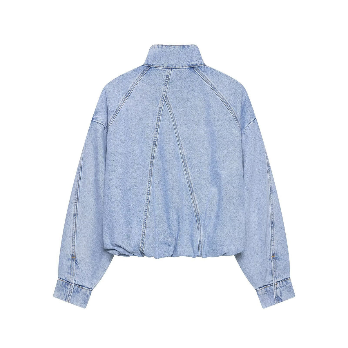 European And American-style Stand-collar Denim Bomber Jacket For Women All Products