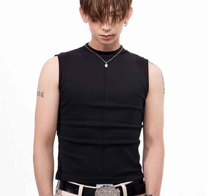 Slim-fit Stretch Waistcoat V-neck Sleeveless T-shirt For Men null