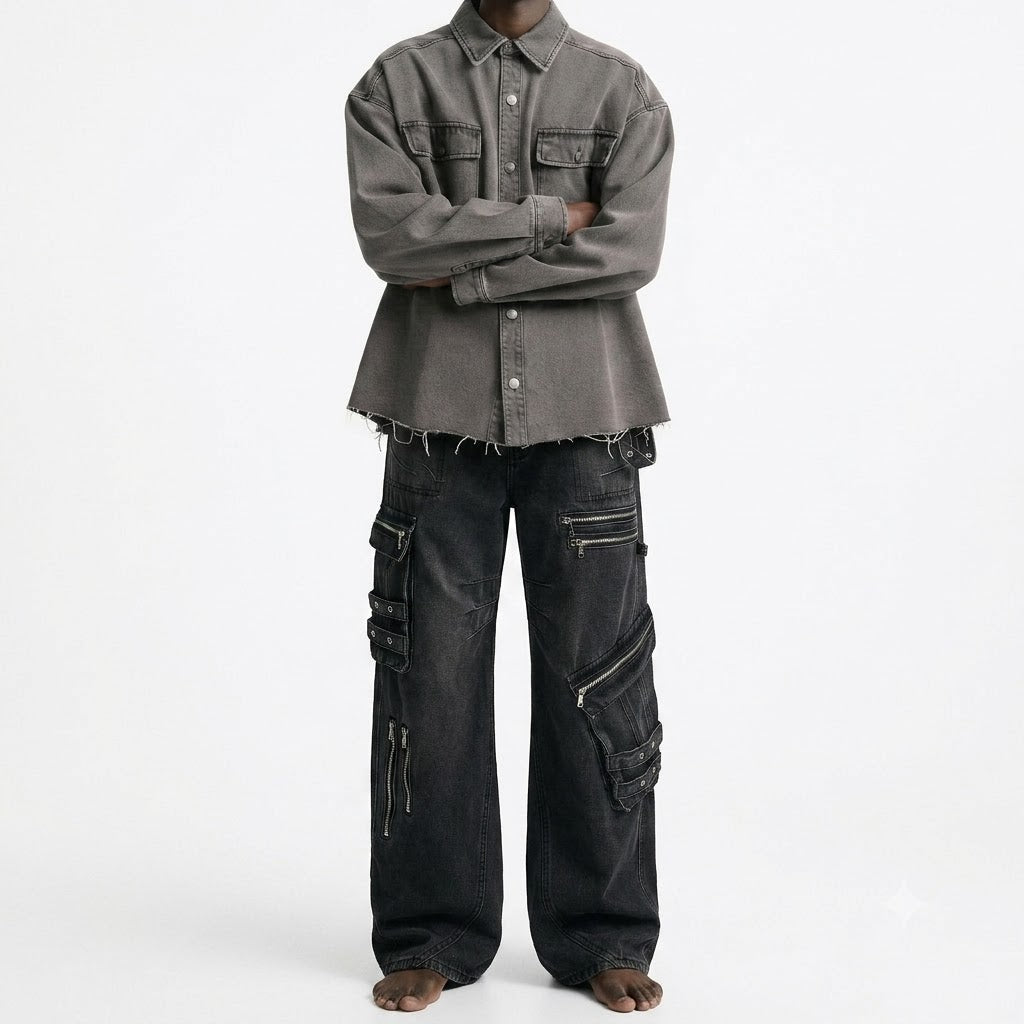 Retro design heavy-duty multi pocket denim work pants for women | MuddyStock Originals