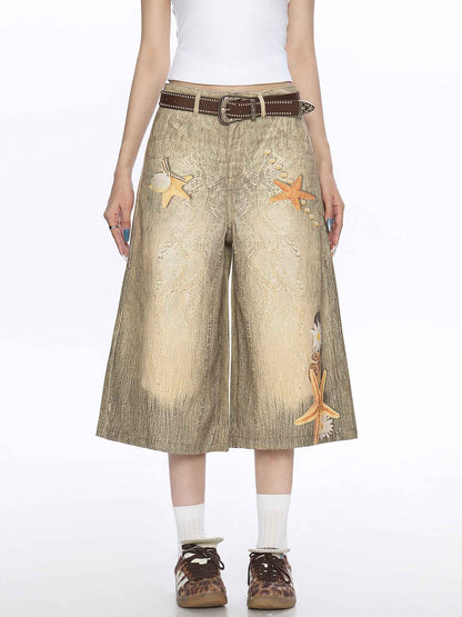 Women's American-style Retro Cropped Pants MuddyStock